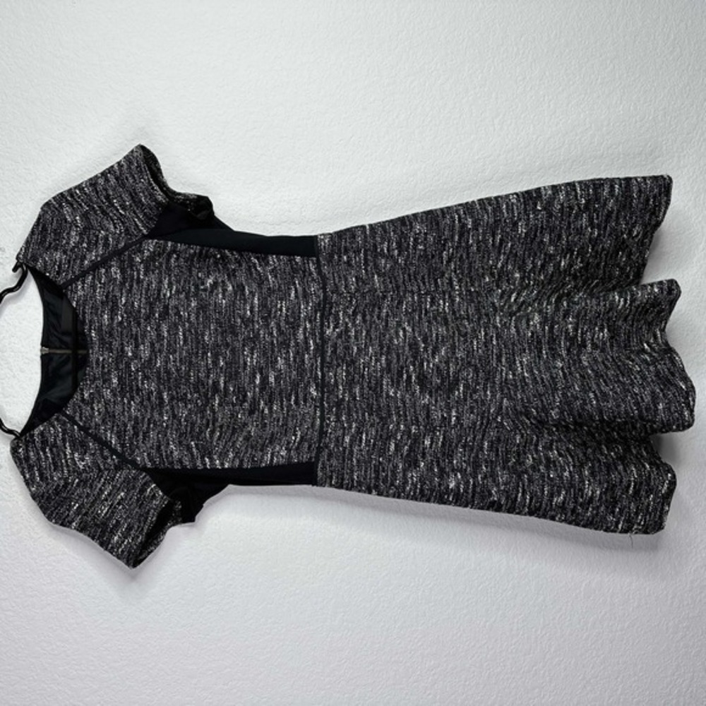 J.Crew Dress Womens Size 4‎ Black Tweed Colorblock Fit Flare Career Business